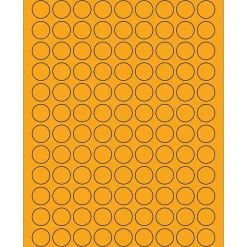 Tape Logic ® Fluorescent Circle Laser Labels, 3/4", Fluorescent Orange, 10800/Case (LL190OR)