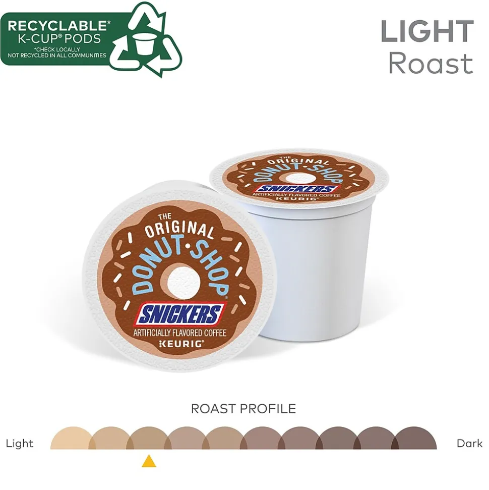 The Original Donut Shop Snickers Coffee Keurig® K-Cup® Pods, Light Roast, 96/Carton (5000367239CT)