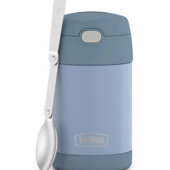 Thermos 16-Ounce FUNtainer Vacuum-Insulated Stainless Steel Food Jar with Folding Spoon, Denim Blue (F31101DB6) New