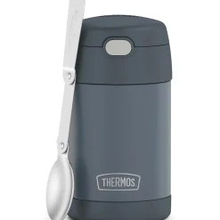 Thermos 16-Ounce FUNtainer Vacuum-Insulated Stainless Steel Food Jar with Folding Spoon, Stone Slate (F31101SL6) Clearance