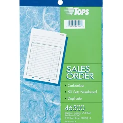 TOPS 2-Part Carbonless Purchase Order, 8 7/16" x 5 9/16", 50 Sets/Book (46500)