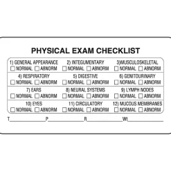 Medical Arts Press Veterinary Examination Labels, Physical Exam Checklist, White, 1.75 x 3.25 inch, 500 Labels Discount