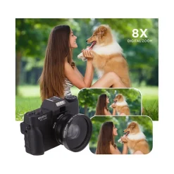 Vivitar VEC XX101 20MP 4K Digital Camera, 0.45X Optical Zoom, Black (VECXX101-BLK-STK-4)