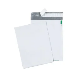 9"W x 12"L Redi-Strip Poly Mailers, White, 100/Pack (QUA46190)
