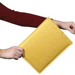 10-3/8" x 14-3/4" Self-Seal Bubble Mailers, Easy-Open Tear-Tab, Kraft, #5, 100/Case